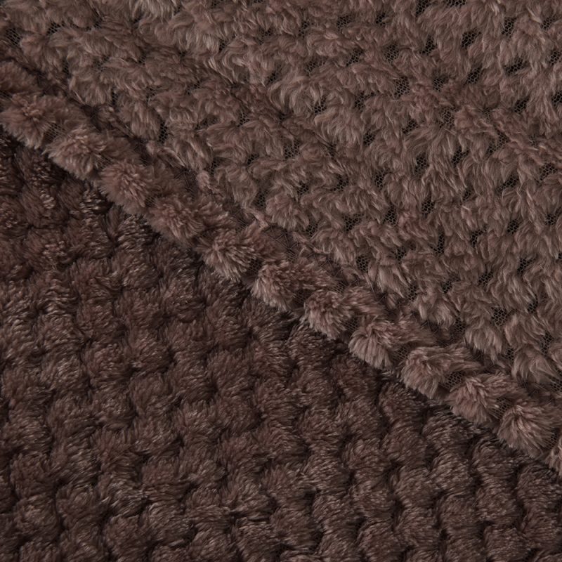 Frazada Pop Corn Sherpa Jacquard 2 Plazas / Café - Mashini - Imagen 2