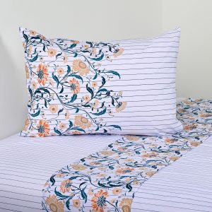 Juego de Sábanas Estampadas 144 Hilos 1 Plaza / Florelia - American Family