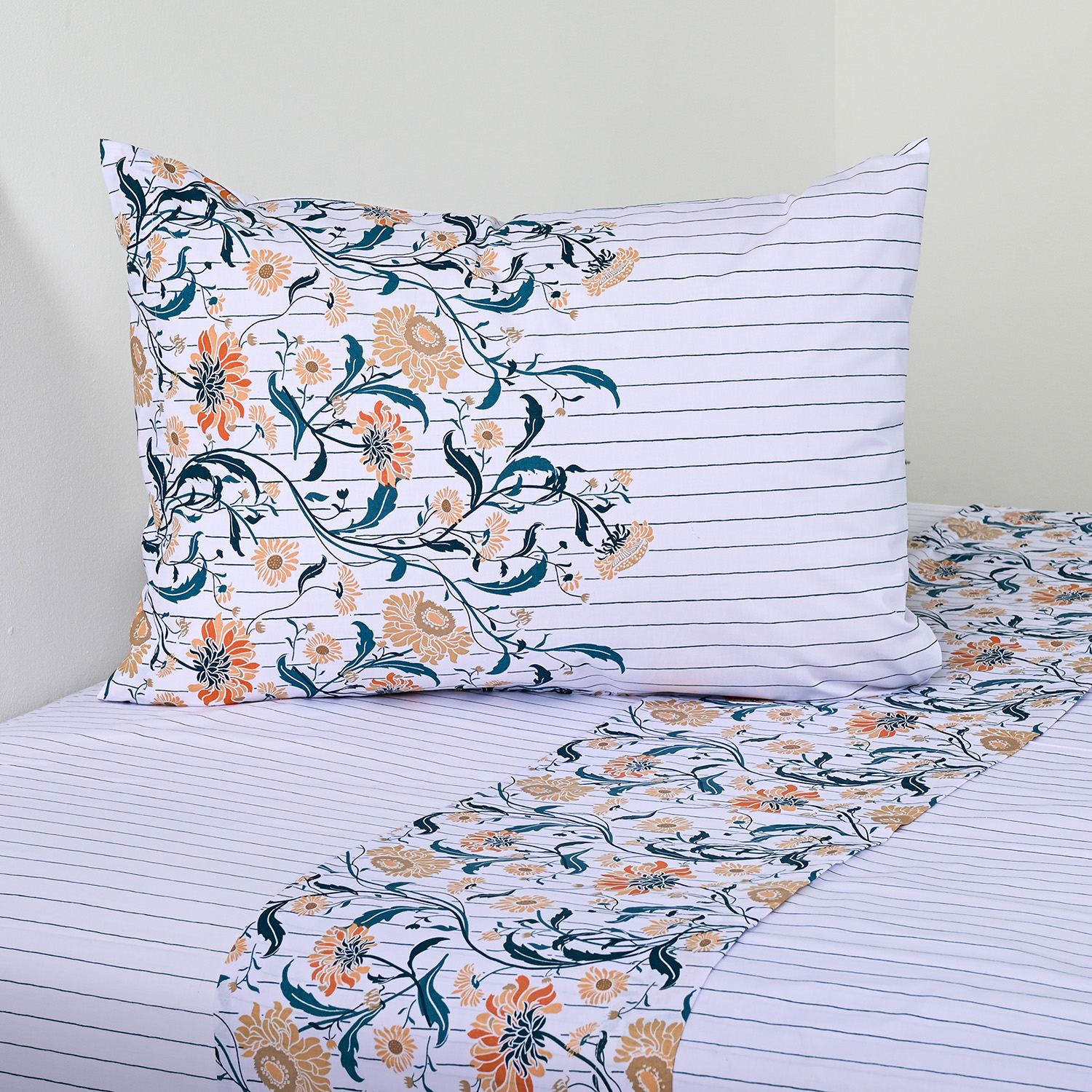 Juego de Sábanas Estampadas 144 Hilos 1 Plaza / Florelia - American Family