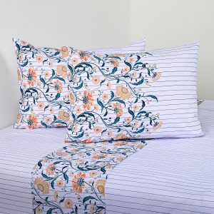 Juego de Sábanas Estampadas 144 Hilos 2 Plazas / Florelia - American Family