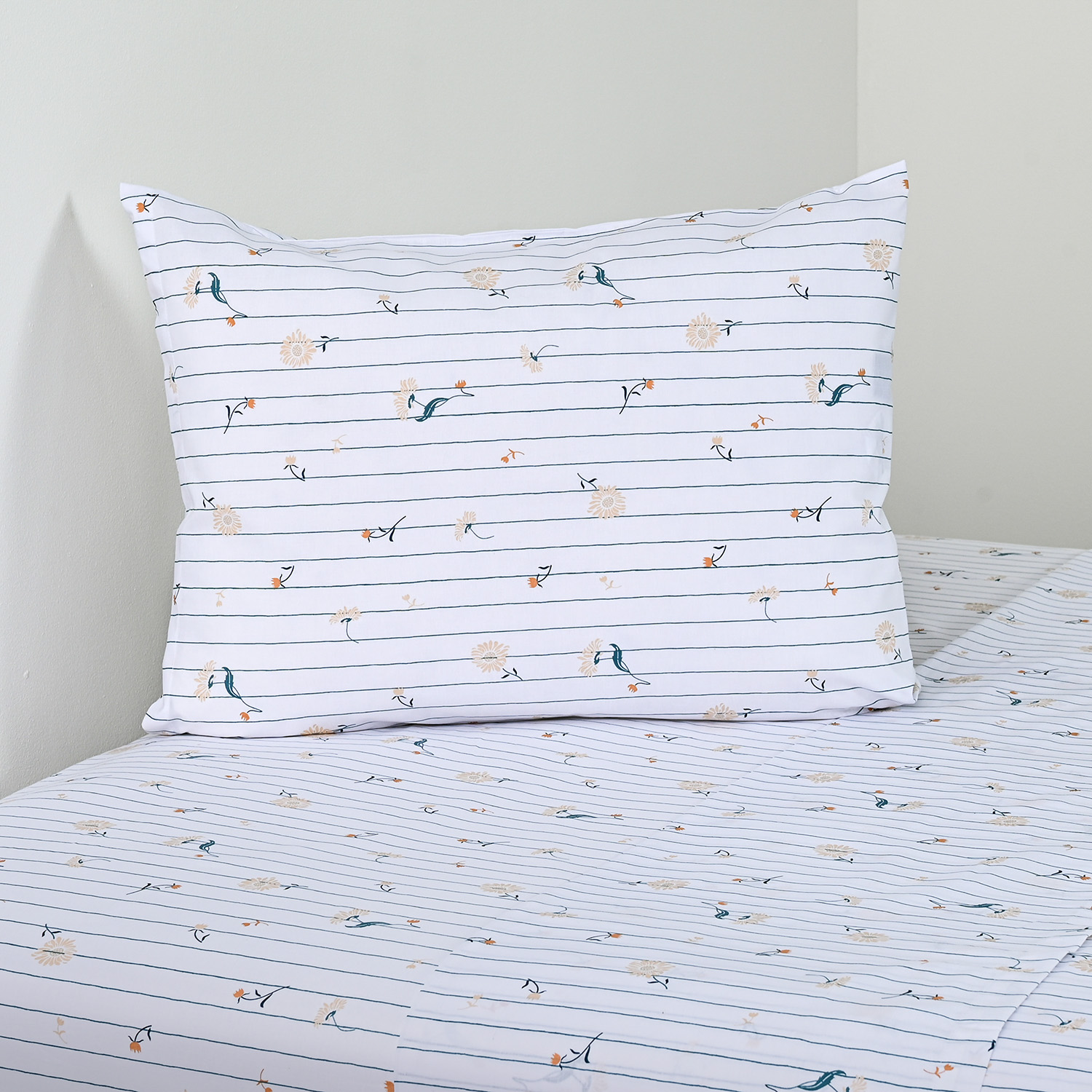 Juego de Sábanas Estampadas 144 Hilos 1 Plaza / Florelia Lines - American Family