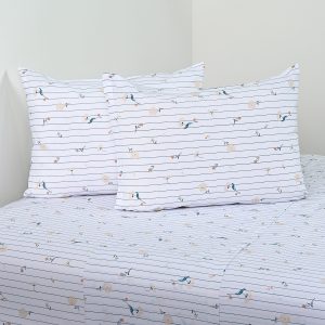 Juego de Sábanas Estampadas 144 Hilos 2.5 Plazas / Florelia Lines - American Family