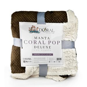 Manta Coral Pop Sherpa / Café - Doral