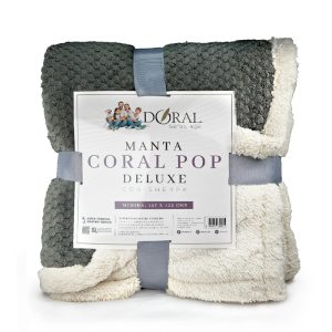 Manta Coral Pop Sherpa / Gris - Doral