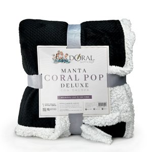 Manta Coral Pop Sherpa / Negro - Doral