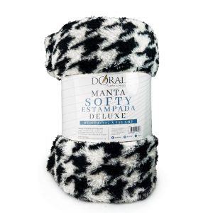 Manta Softy Estampada /  Siluetas Blanco Negro - Doral