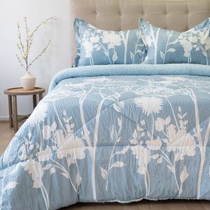 Plumón Estampado Outboss Deluxe 2 Plazas / Ramas Celeste Blanco - Doral