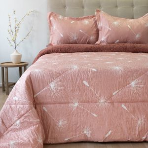 Plumón Estampado Outboss Deluxe 2.5 Plazas / Dientes de León Rosa Viejo - Doral