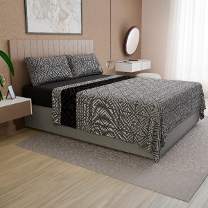 Sábanas de Polar Composé King / Geométrico Gris Negro - Doral