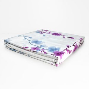 Sábanas Piel Durazno 2 plazas / Flores Lila Azul - Doral