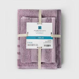 Set de 2 Toallas 100% Algodón / Malva - American Family