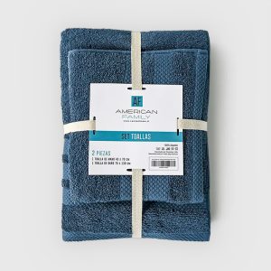Set de 2 Toallas 100% Algodón / Piedra - American Family