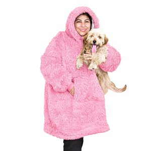 Manta Felpuda Hoodie Sherpy / Rosado - Doral