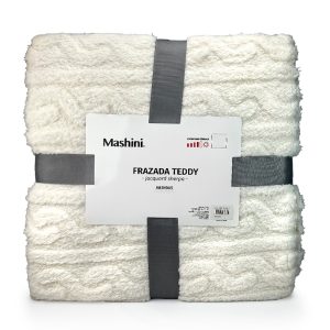 Frazada Teddy Texture Mix 2 Plazas / Crudo - Mashini