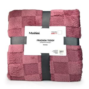 Frazada Teddy Texture Mix 2 Plazas / Rosado - Mashini