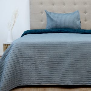 Quilt Hotpress Sena Con Sherpa 1.5 Plazas / Azul Piedra - Doral