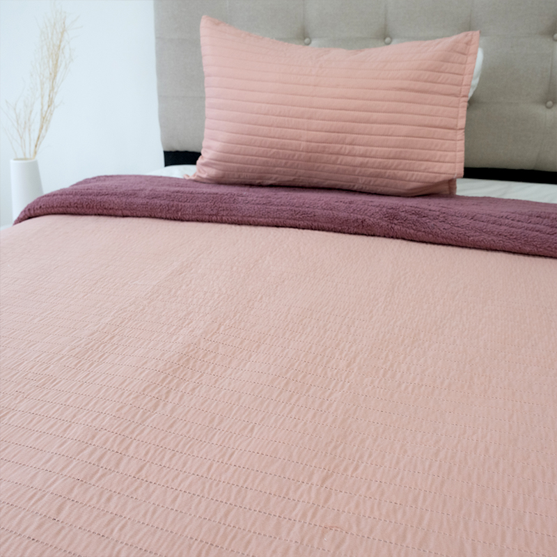 Quilt Hotpress Sena Con Sherpa 1.5 Plazas / Rosa Viejo - Doral - Imagen 3