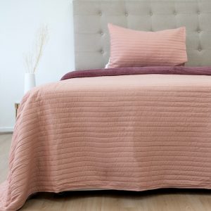 Quilt Hotpress Sena Con Sherpa 1.5 Plazas / Rosa Viejo - Doral
