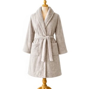 Set Bata + Pantuflas Unisex / Gris Perla - Chantilly