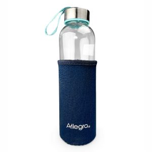 Botella de vidrio 450 cc con Funda / Azul - Allegra