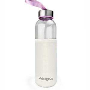 Botella de vidrio 450 cc con Funda / Crudo - Allegra