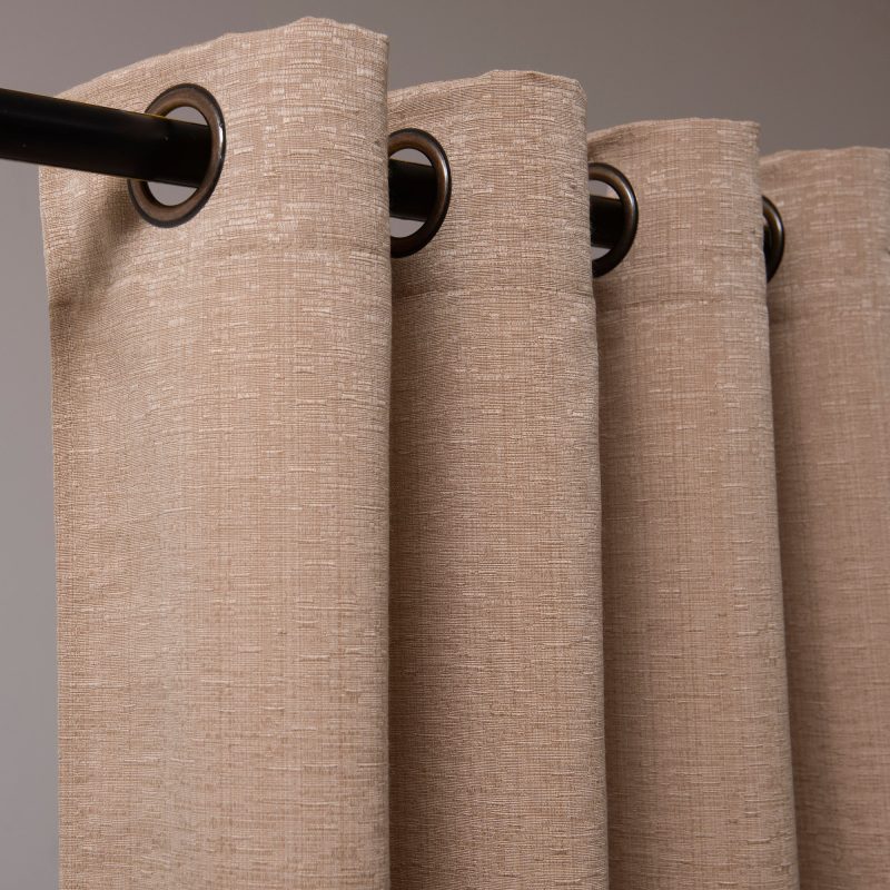 Set De Cortinas 8 Piezas Valdivia Jacquard / Arena - Mashini - Imagen 2