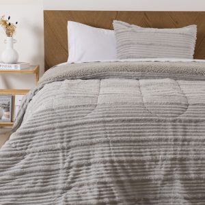 Plumón Corduroy Coral Sherpa King / Gris - Mashini