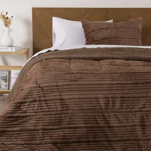 Plumón Corduroy Coral Sherpa King / Café - Mashini