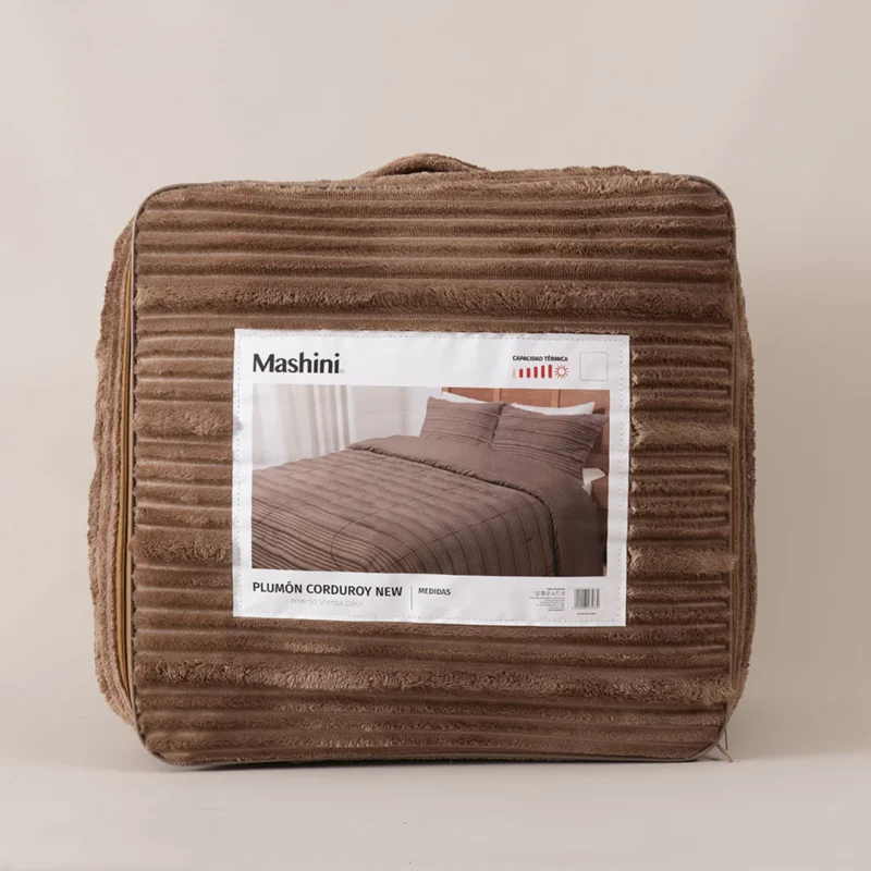 Plumón Corduroy Coral Sherpa Super King / Café - Mashini - Imagen 3