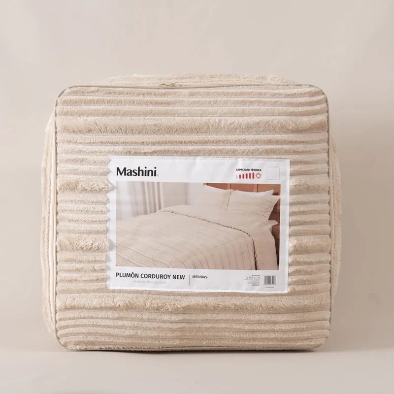 Plumón Corduroy Coral Sherpa 2 Plazas / Beige - Mashini - Imagen 4