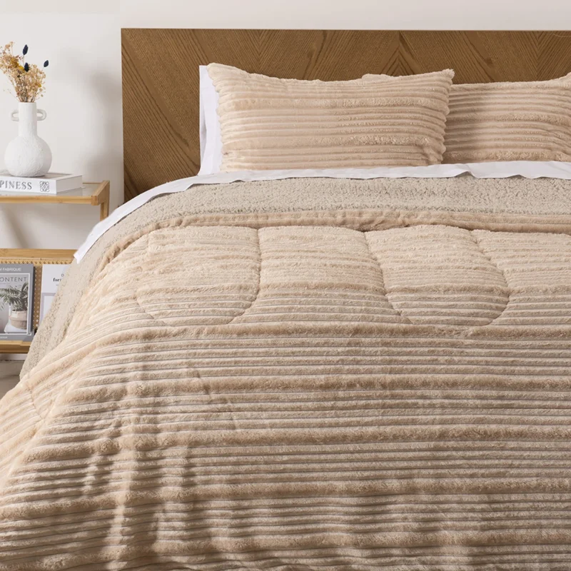 Plumón Corduroy Coral Sherpa King / Beige - Mashini