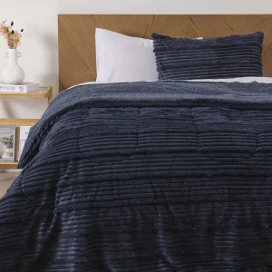 Plumón Corduroy Coral Sherpa 1.5 Plazas / Azul - Mashini