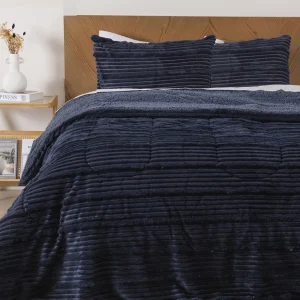 Plumón Corduroy Coral Sherpa King / Azul - Mashini
