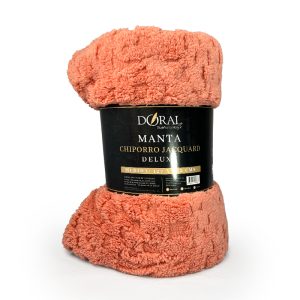 Manta Chiporro Jacquard Deluxe / Coral - Doral