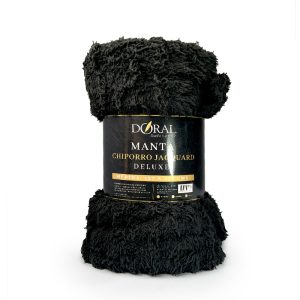 Manta Chiporro Jacquard Deluxe / Negro - Doral