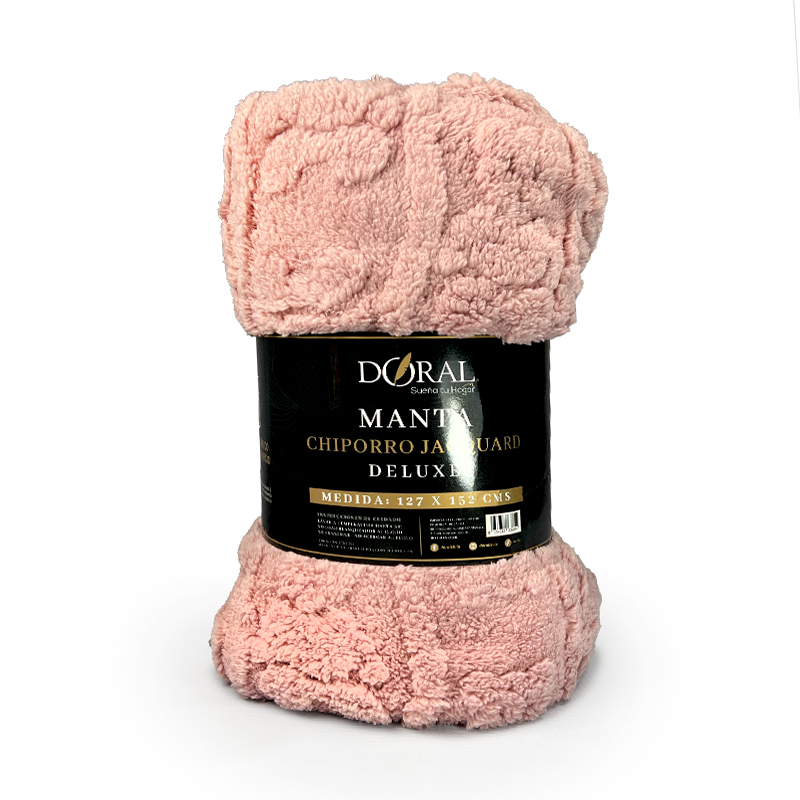 Manta Chiporro Jacquard Deluxe / Rosa Viejo - Doral