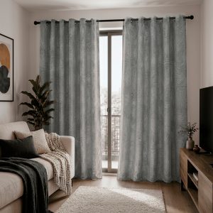 Set de Cortinas Velvet Emboss / Gris Claro - Chantilly (copia)