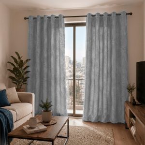 Set de Cortinas Velvet Emboss / Gris - Chantilly