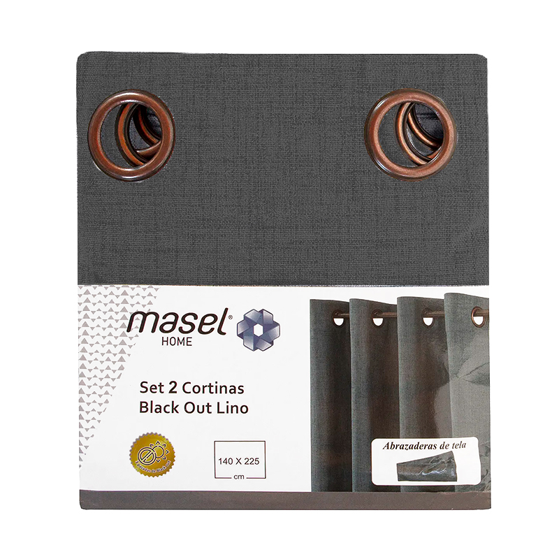 Cortinas Blackout Lino / Grey - Masel - Imagen 3