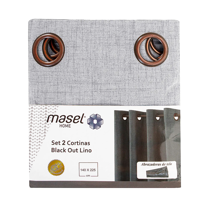 Cortinas Blackout Lino / Light Grey - Masel - Imagen 3