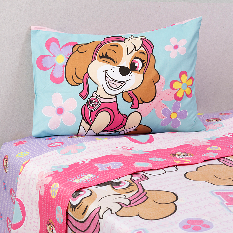 Juego Sábana Microfibra Single / Paw Patrol Niña Sky - Mashini