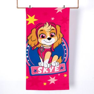 Toalla de Playa 70x140 cm + Bolso / Paw Patrol Niña Fucsia - Mashini