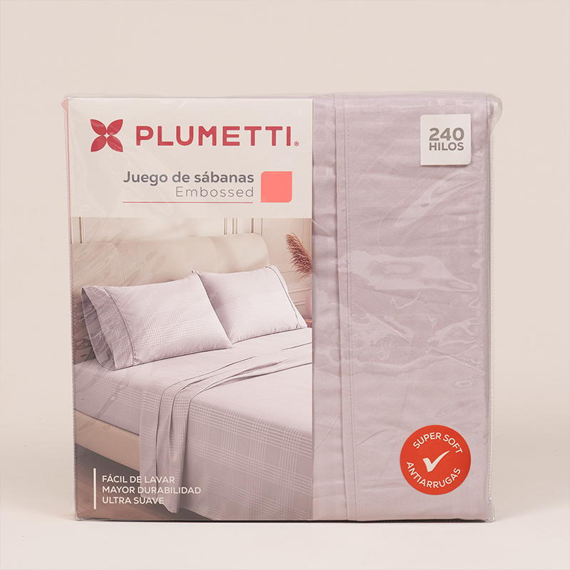 Juego de Sábanas Embossed 1.5 Plazas / Violeta - Plumetti - Imagen 3
