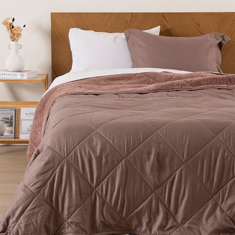 Plumón MF Emboss Sherpa 1.5 Plazas / Taupe - Mashini