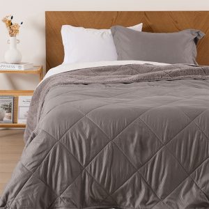 Plumón MF Emboss Sherpa 1.5 Plazas / Gris - Mashini