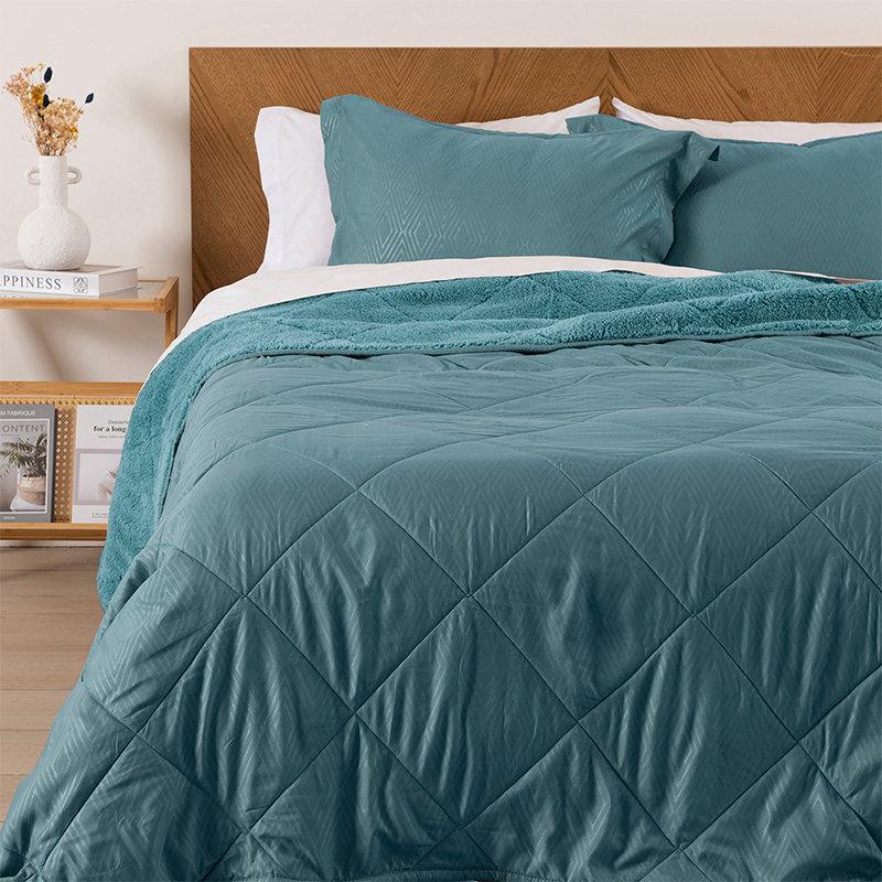 Plumón MF Emboss Sherpa 2 Plazas / Turquesa - Mashini