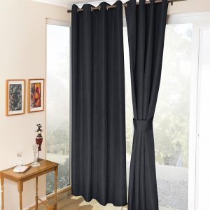 Set de cortinas térmicas Melbourne 4 Piezas Blackout / Negro - Doral