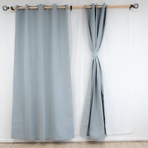 Combo Cortinas Blackout TPU Muguet 6 piezas / Gris Perla - Doral