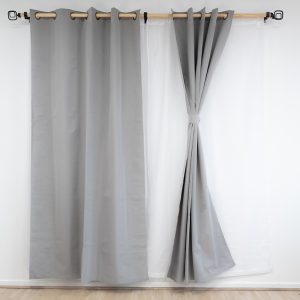 Combo Cortinas Blackout TPU Muguet 6 piezas / Gris - Doral
