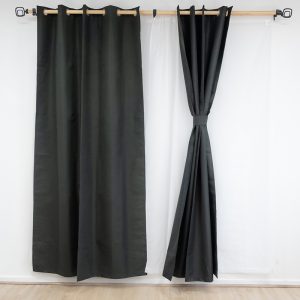 Combo Cortinas Blackout TPU Muguet 6 piezas / Negro - Doral